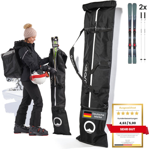 Skitasche Rolltop für 2 Paar Ski bis 185 cm wasserabweisend