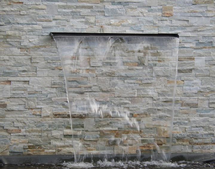 Wasserfall Edelstahl poliert 45 cm mit LED-Beleuchtung warmweiss - Bild 2