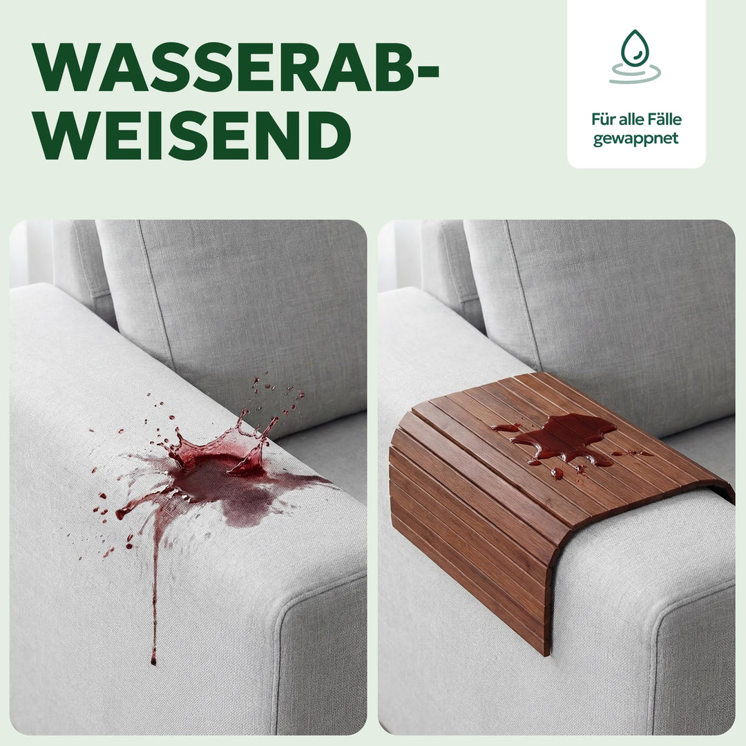 Sofatablett Armlehne Bambus für Sofa und Sessel – Braun - Bild 5