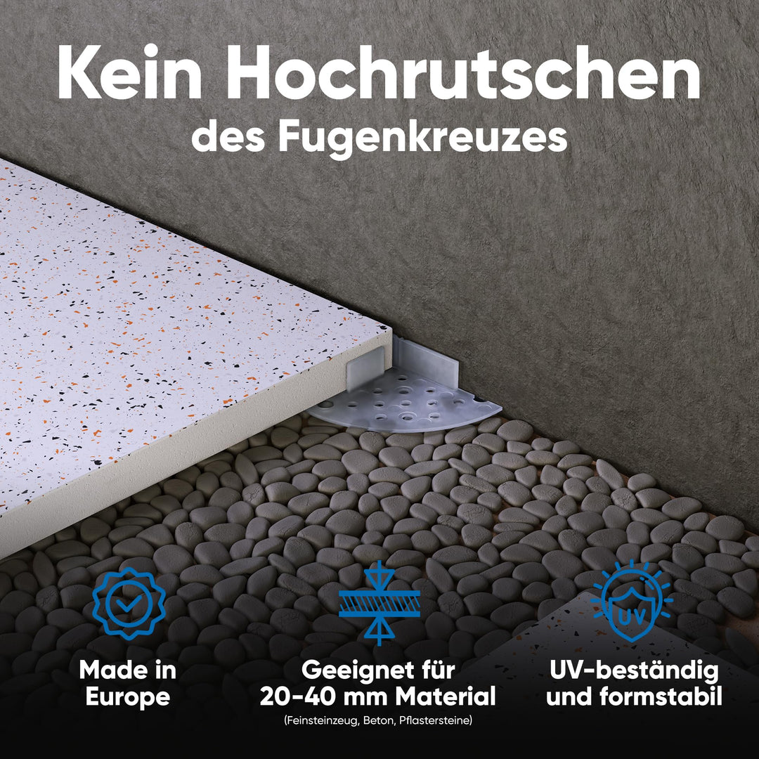 Fugenkreuze 3mm Terrassenplatten 100er-Set mit Teller Transparent - Bild 7