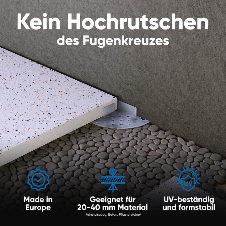 Fugenkreuze 3mm Terrassenplatten 100er-Set mit Teller Transparent - Bild 7