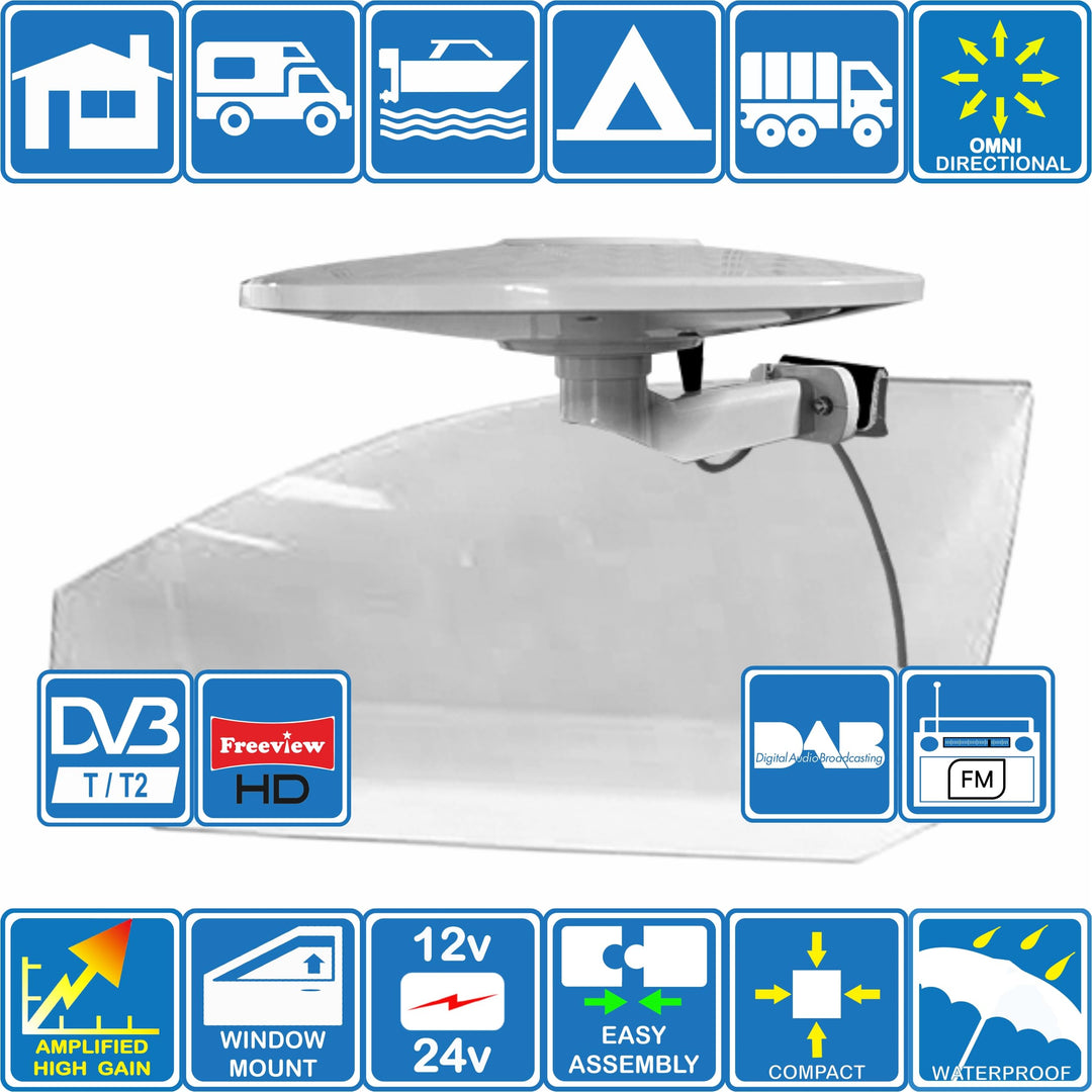 Omnidirektionale DVB-T2 Dachantenne 33 dB für Wohnmobil &amp; Boot - Bild 4