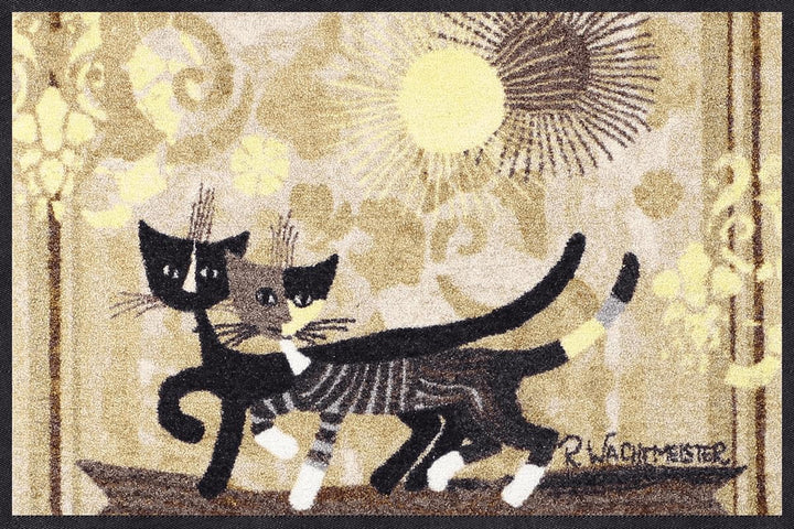 Fussmatte Katzen-Motiv 50x75 cm waschbar rutschfest für Eingang