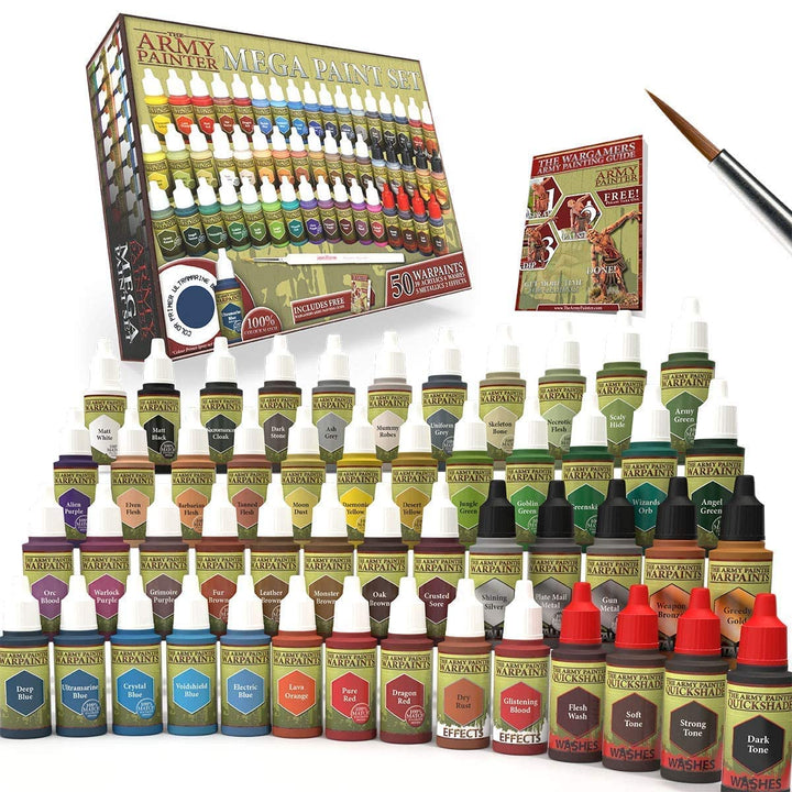 Miniatur-Farbset 50 Warpaints mit Wargamer Regiment Pinsel
