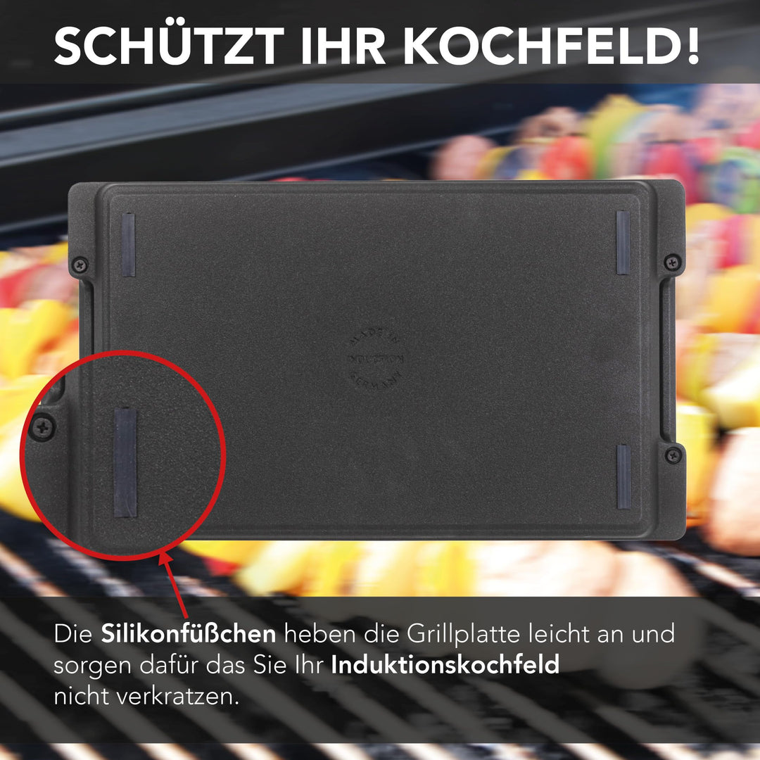 Grillplatte Aluminiumguss gerippt 37,5x22,8cm Induktion Antihaft - Bild 4