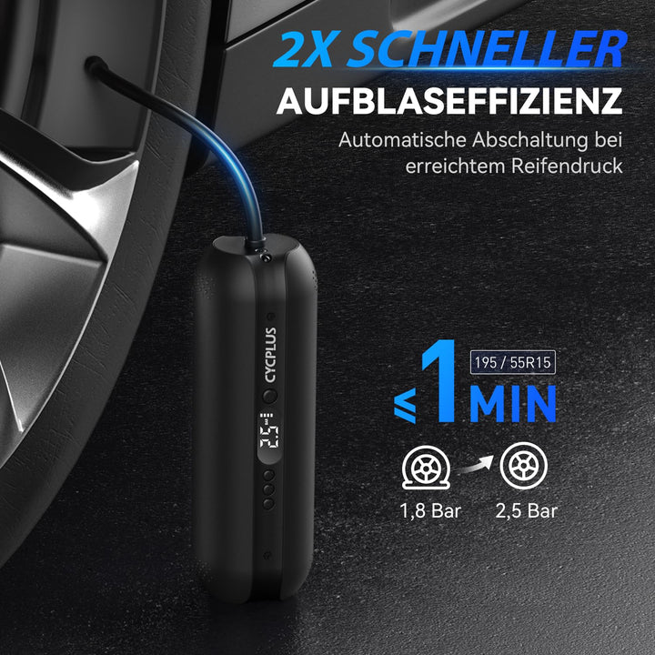 Elektrische Luftpumpe DC/AC 2-in-1 bis 150 PSI für Auto und Fahrrad - Bild 2