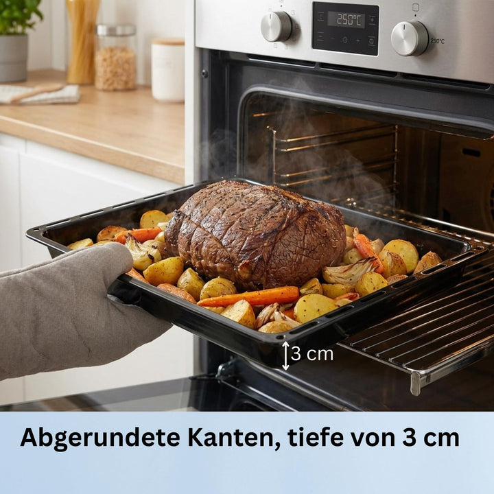 Backblech 2er Set emailliert 46,5x37x3 cm für Siemens Bosch Neff - Bild 4