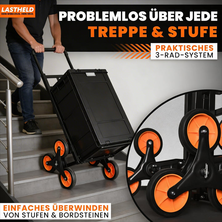 Sackkarre klappbar Treppensteiger 2-in-1 Stahl 150 kg Traglast - Bild 4
