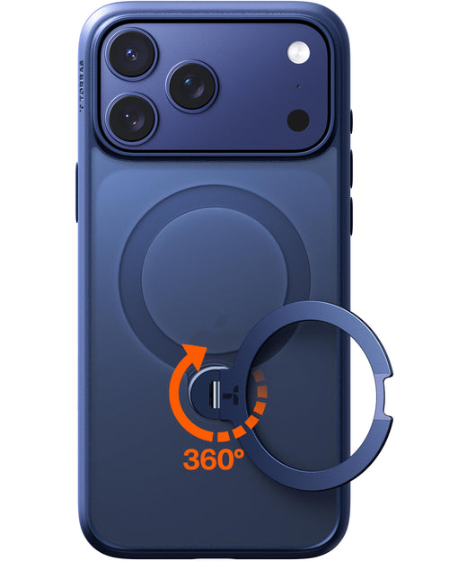 iPhone 17 Pro Max Hülle MagSafe 360° Ständer Blau Militärschutz