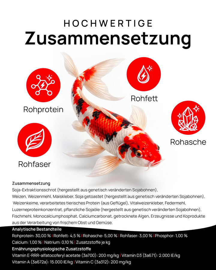 Koifutter Mix schwimmende Pellets 6mm 15kg für Gartenteich - Bild 6