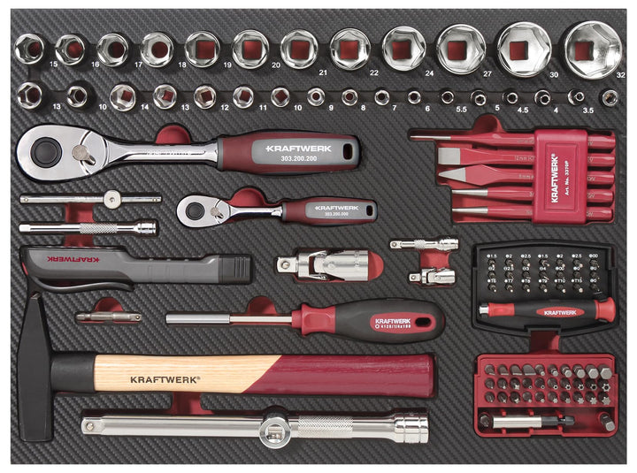 Werkzeugkoffer Alu bestückt 263-tlg. mit 1/4" + 1/2" Steckschlüsselsatz - Bild 3