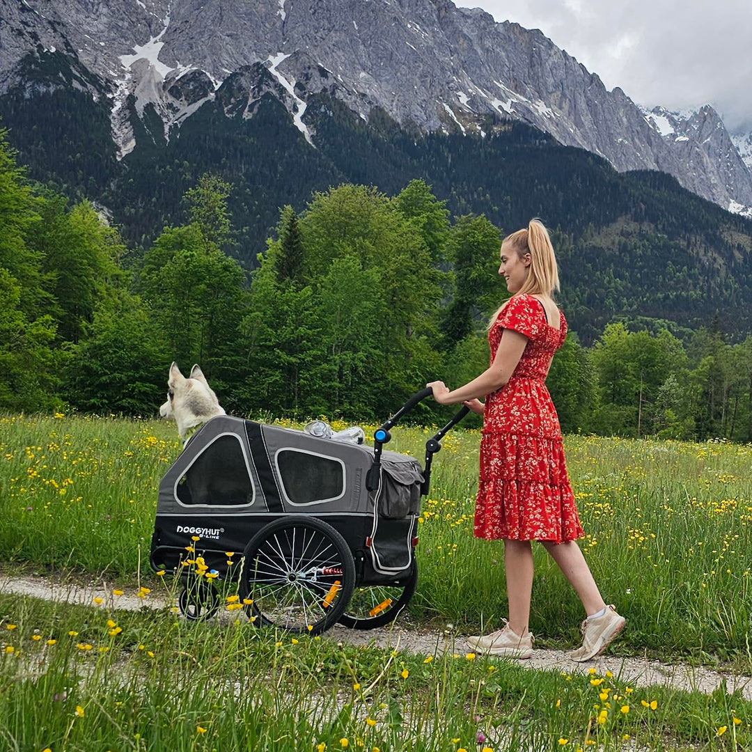 Hunde-Fahrradanhänger &amp; Buggy 2-in-1 gefedert bis 45 kg Grösse XL - Bild 7