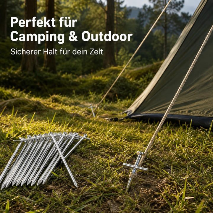 Zelt-Heringe Stahl Kreuzprofil 23 cm für harte Böden, 45 Stück - Bild 2