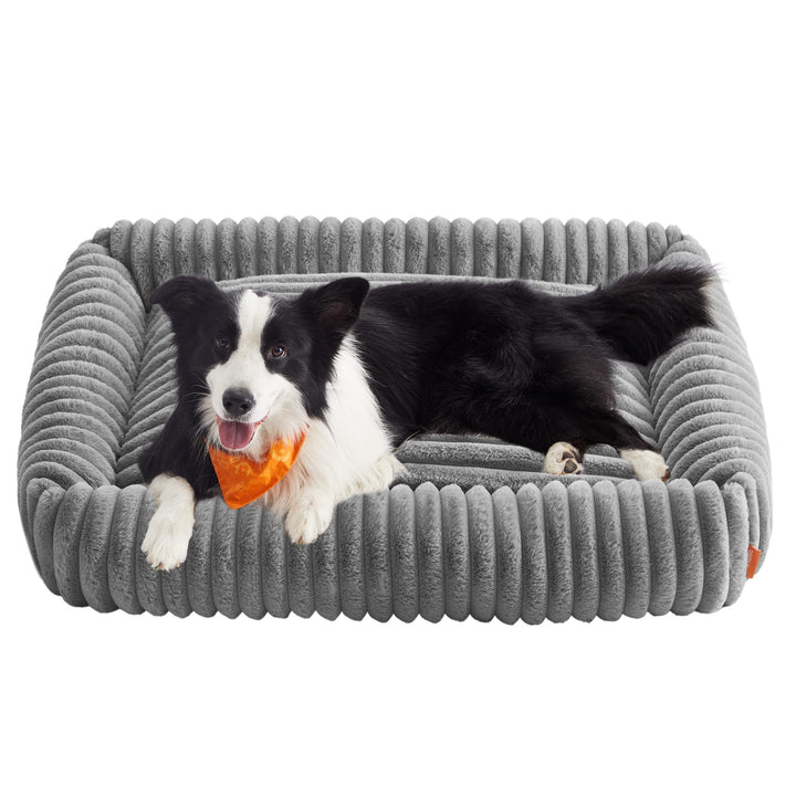 Orthopädisches Hundebett Kaninchenfellimitat 106x75cm für grosse Hunde