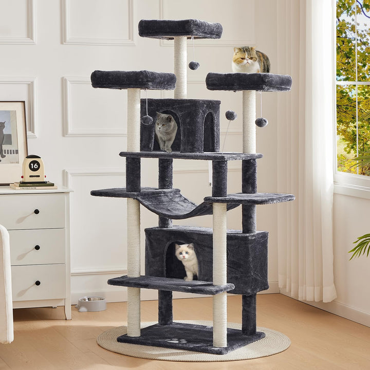 Katzenbaum XXL mit 3 Plattformen, 2 Höhlen und Sisalsäulen für grosse Katzen - Bild 2