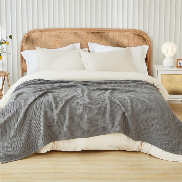 Musselin-Decke 230x230 cm 4-lagig Baumwolle OEKO-TEX für Erwachsene