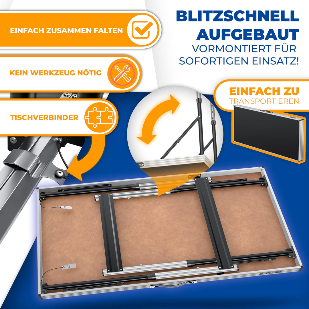 Klapptisch 3-teilig höhenverstellbar 100x60cm bis 90kg Belastung - Bild 3