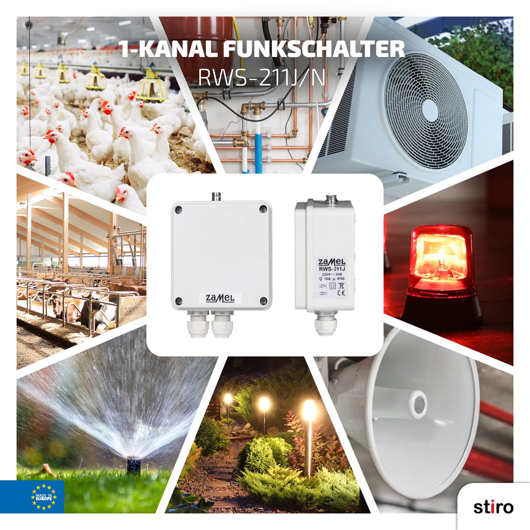 Funk-Netzschalter Set 1-Kanal IP56 mit 2-Kanal-Fernbedienung 868 MHz - Bild 6