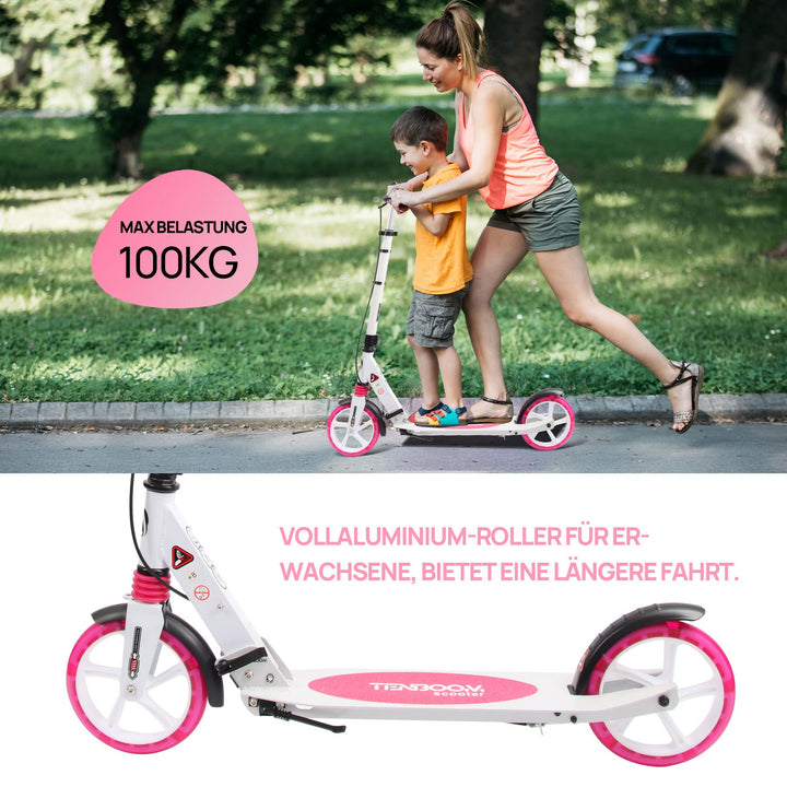 Klapproller Erwachsene &amp; Kinder höhenverstellbar mit LED-Rädern - Bild 3