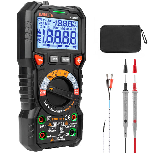 Digitalmultimeter True RMS 20000 Zähler mit LED-Buchsen