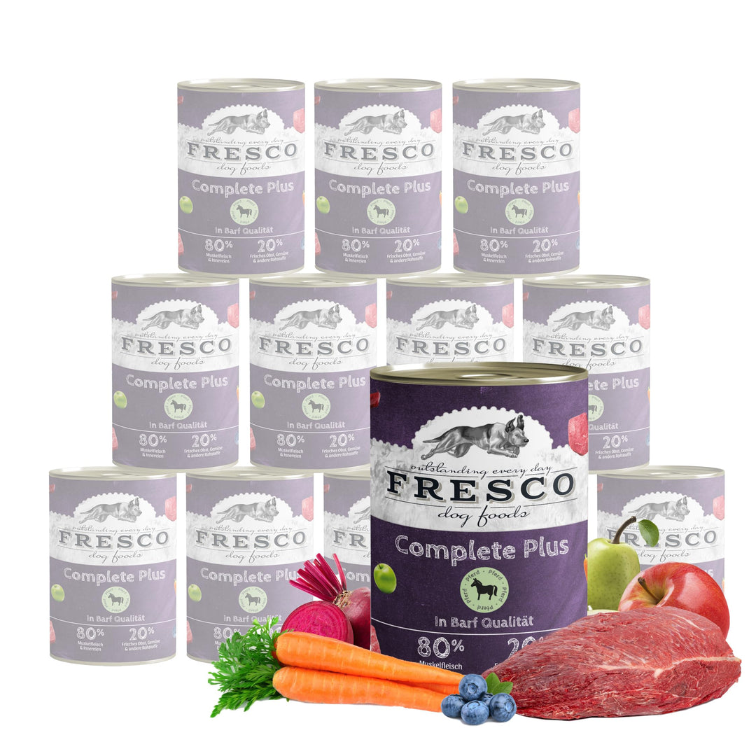 Nassfutter Hund Pferd getreidefrei Monoprotein 12 x 400g BARF