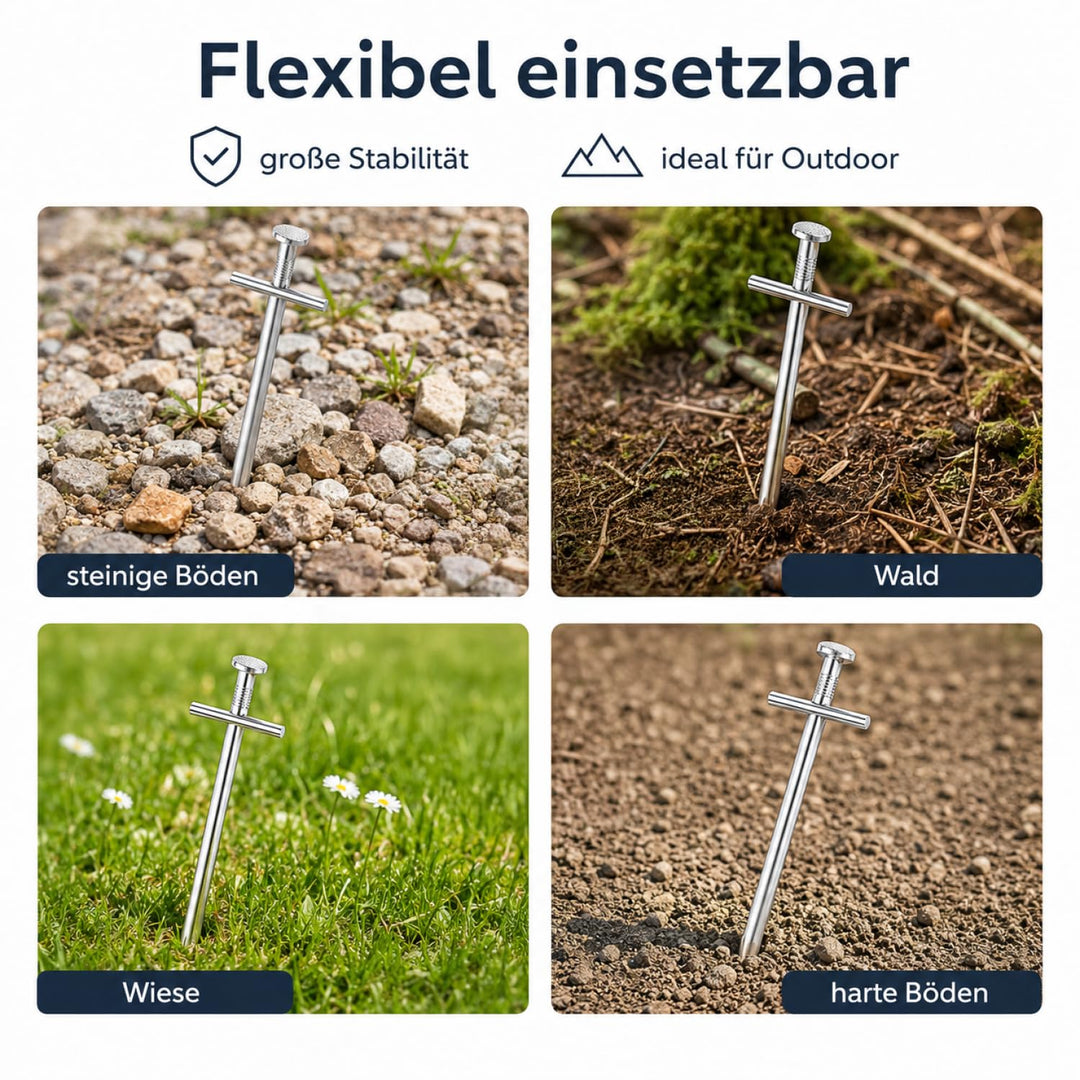 Zelt-Heringe Stahl Kreuzprofil 23 cm für harte Böden, 45 Stück - Bild 4