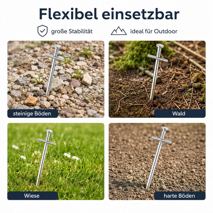 Zelt-Heringe Stahl Kreuzprofil 23 cm für harte Böden, 45 Stück - Bild 4