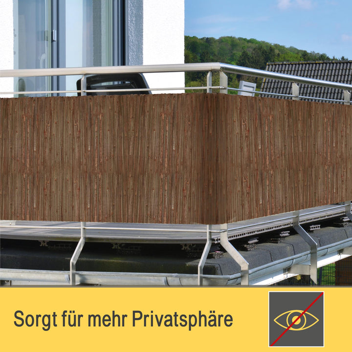 Bambus Sichtschutzmatte 90cm hoch witterungsbeständig für Balkon &amp; Garten - Bild 8