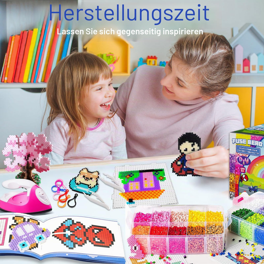Bügelperlen Set XXL 23000 Perlen 22 Farben 106 Vorlagen 5mm - Bild 6
