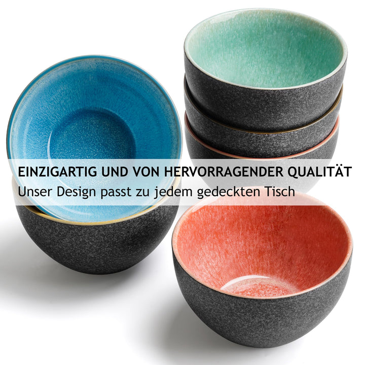 Keramikschüsseln 6er-Set 750ml bleifreie Keramik für Müsli &amp; Bowl - Bild 6