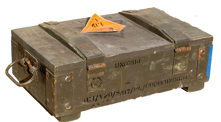 Militär Munitionskiste Holz gebraucht 48x31x16 cm mit Metallverschluss - Bild 4