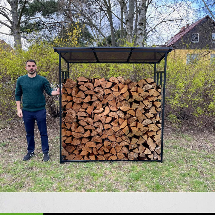 Kaminholzregal Aussen XXL Metall 185x70x185cm 2,3m³ Brennholzlager - Bild 6