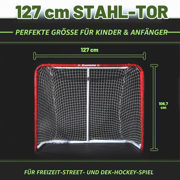 Streethockey-Tor Stahl 127x107x66 cm für Pucks &amp; Bälle Outdoor - Bild 2
