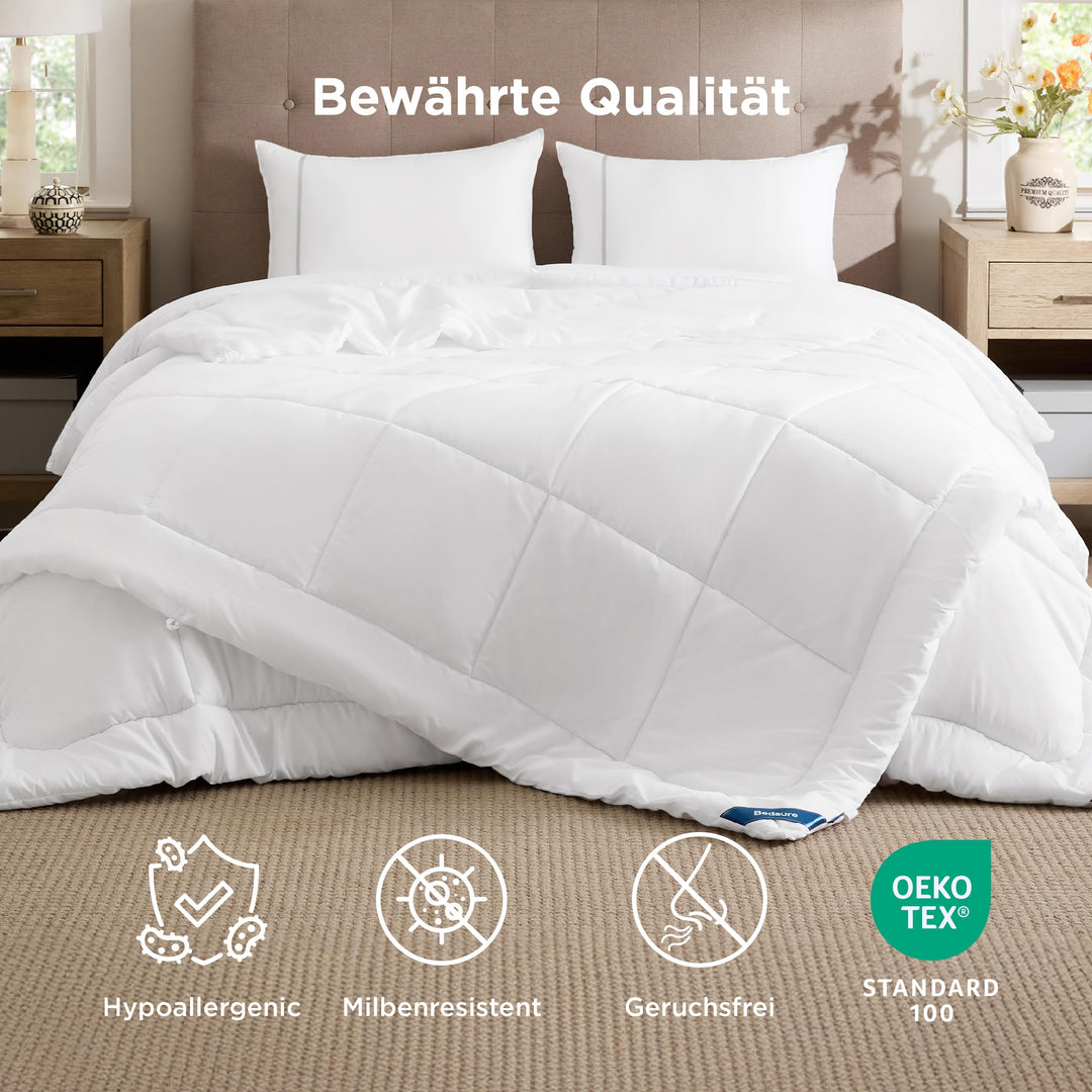 4-Jahreszeiten Bettdecke 155x220 cm Mikrofaser 450 GSM 2-teilig - Bild 5