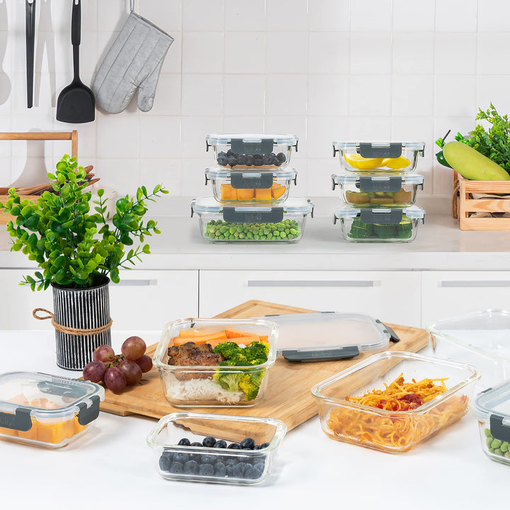 Meal Prep Boxen Glas 10er-Set Borosilikat 370 &amp; 1050ml
