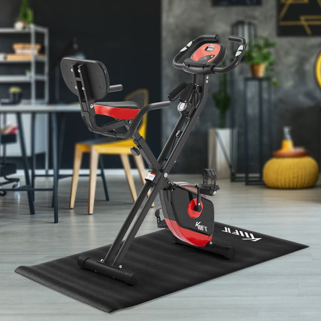 Heimtrainer Fahrrad klappbar 2-in-1 mit Zugbaendern, 16 Stufen - Bild 2