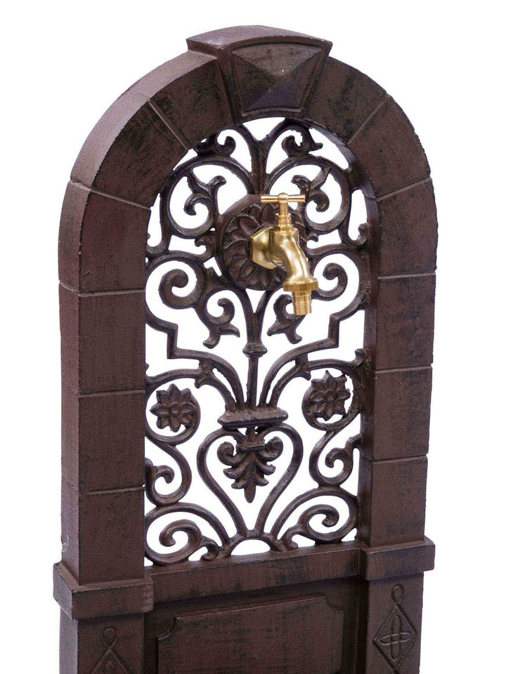 Standbrunnen Waschbecken Antik-Stil Aluminium mit Messing-Hahn 76cm - Bild 7