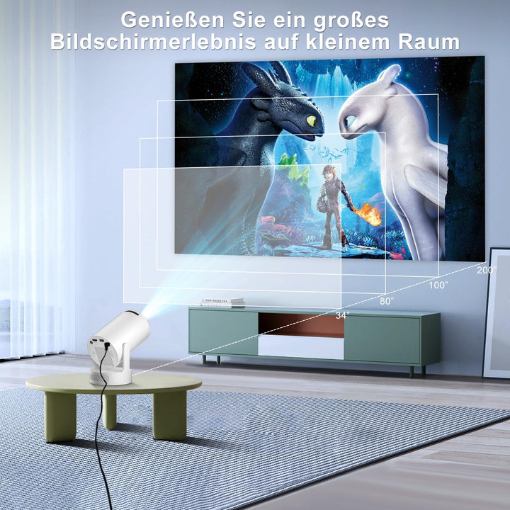 Mini Beamer 4K Android 14 WiFi6 mit Auto-Trapezkorrektur 0,4 kg - Bild 8