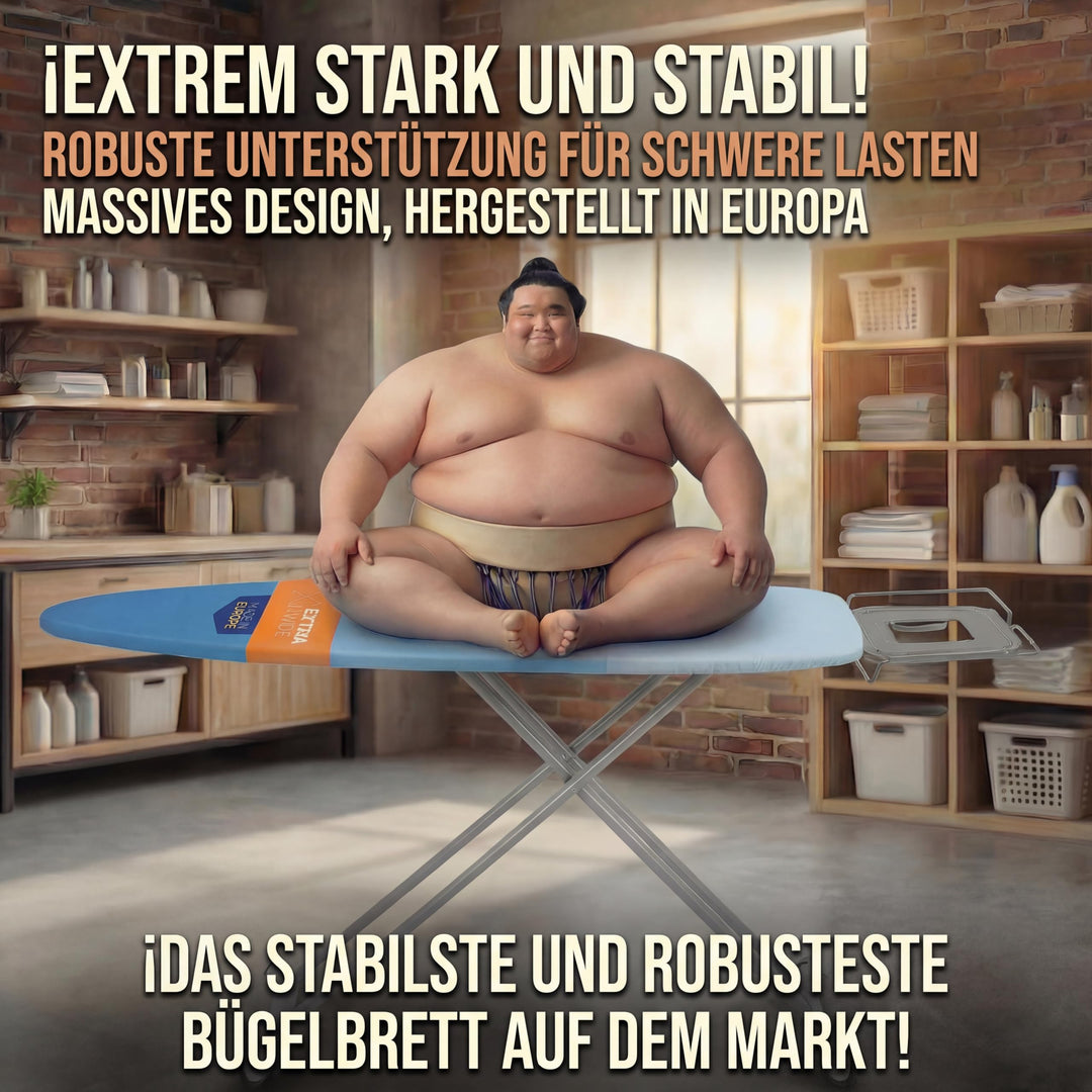 Bügelbrett XXL klappbar höhenverstellbar 130x48 cm für Dampfbügelstation - Bild 2