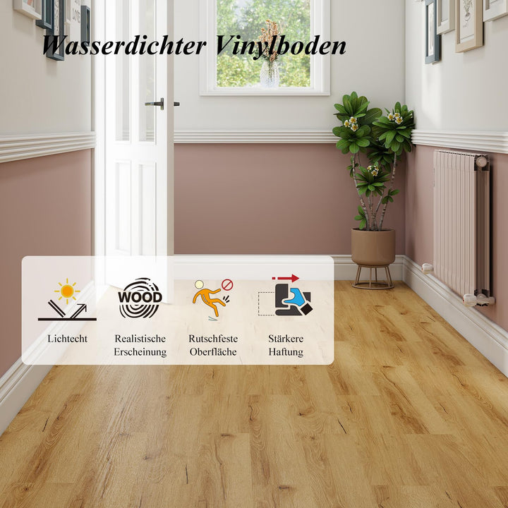Vinylboden selbstklebend Holzoptik Eiche 5 m² wasserdicht 36 Dielen - Bild 2