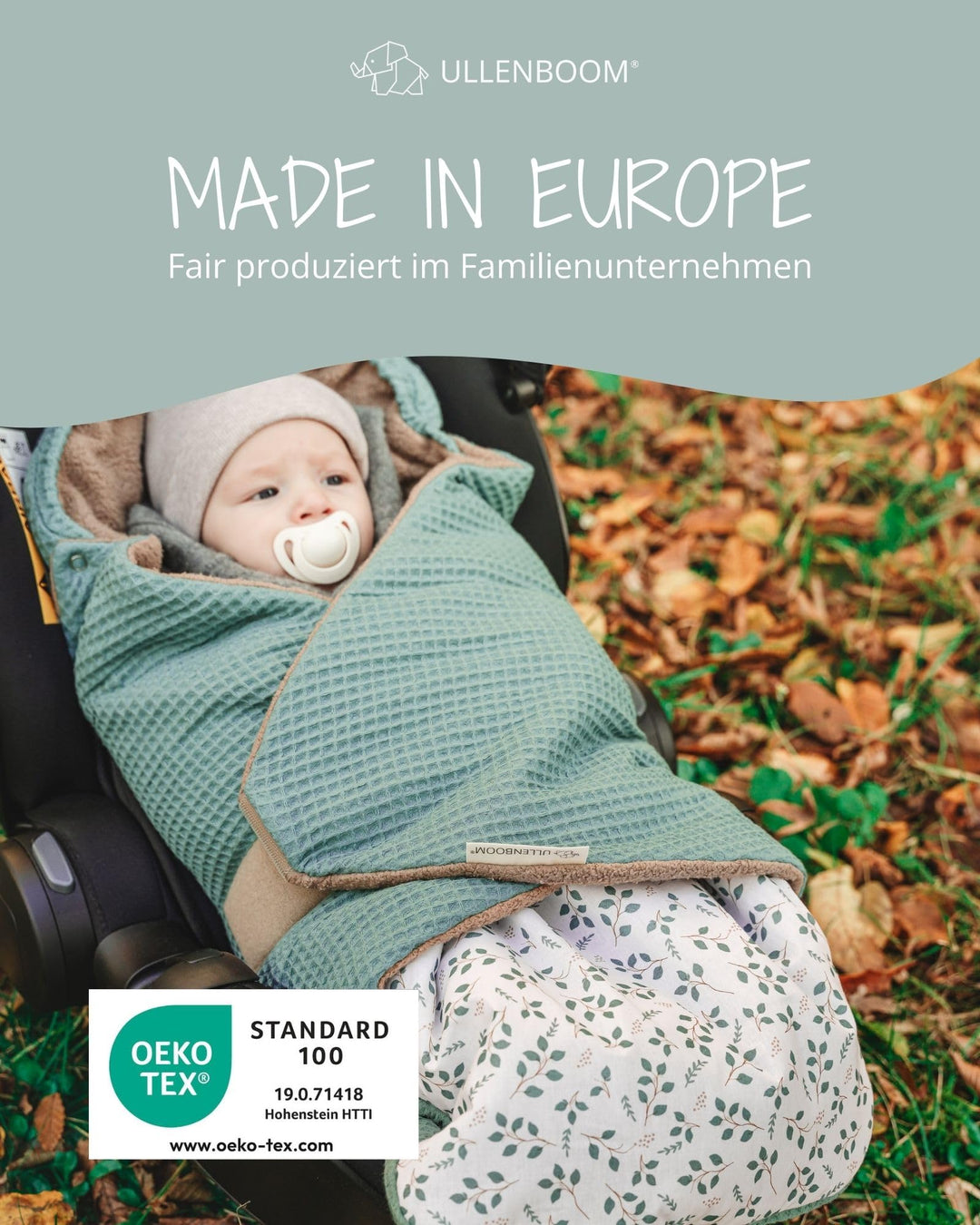 Einschlagdecke Babyschale Baumwolle 2.5 TOG Herbst Winter 0-9 M - Bild 5