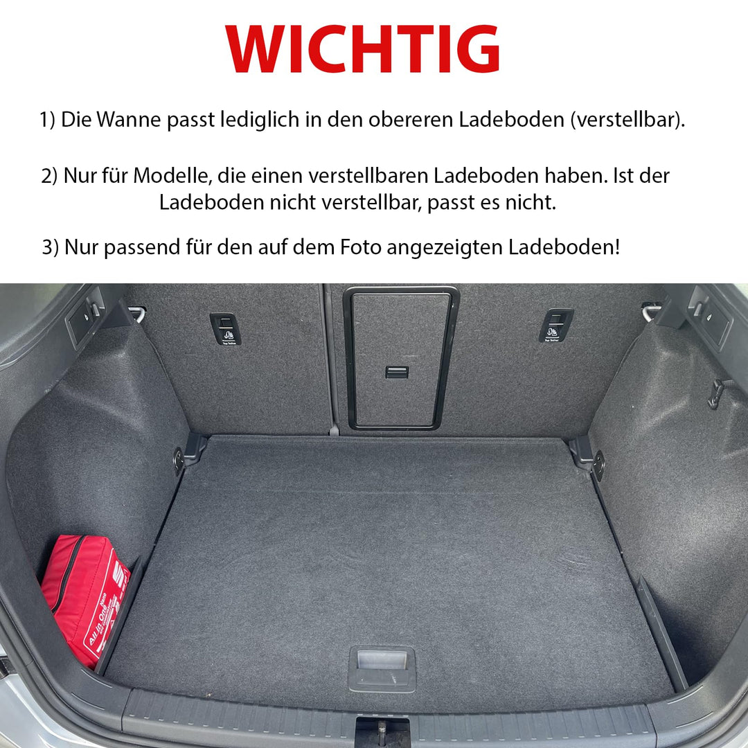 Gummimatten &amp; Kofferraumwanne Set Seat/Cupra Ateca 2017–2026 TPE - Bild 2