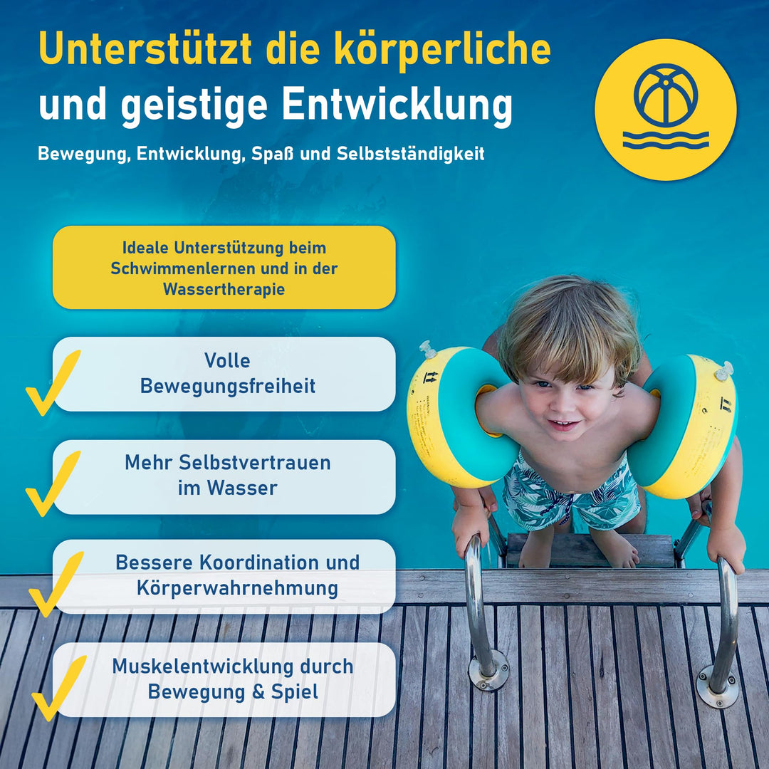 Schwimmflügel Kleinkinder PU-Schaumkern gelb-grün bis 30 kg - Bild 5
