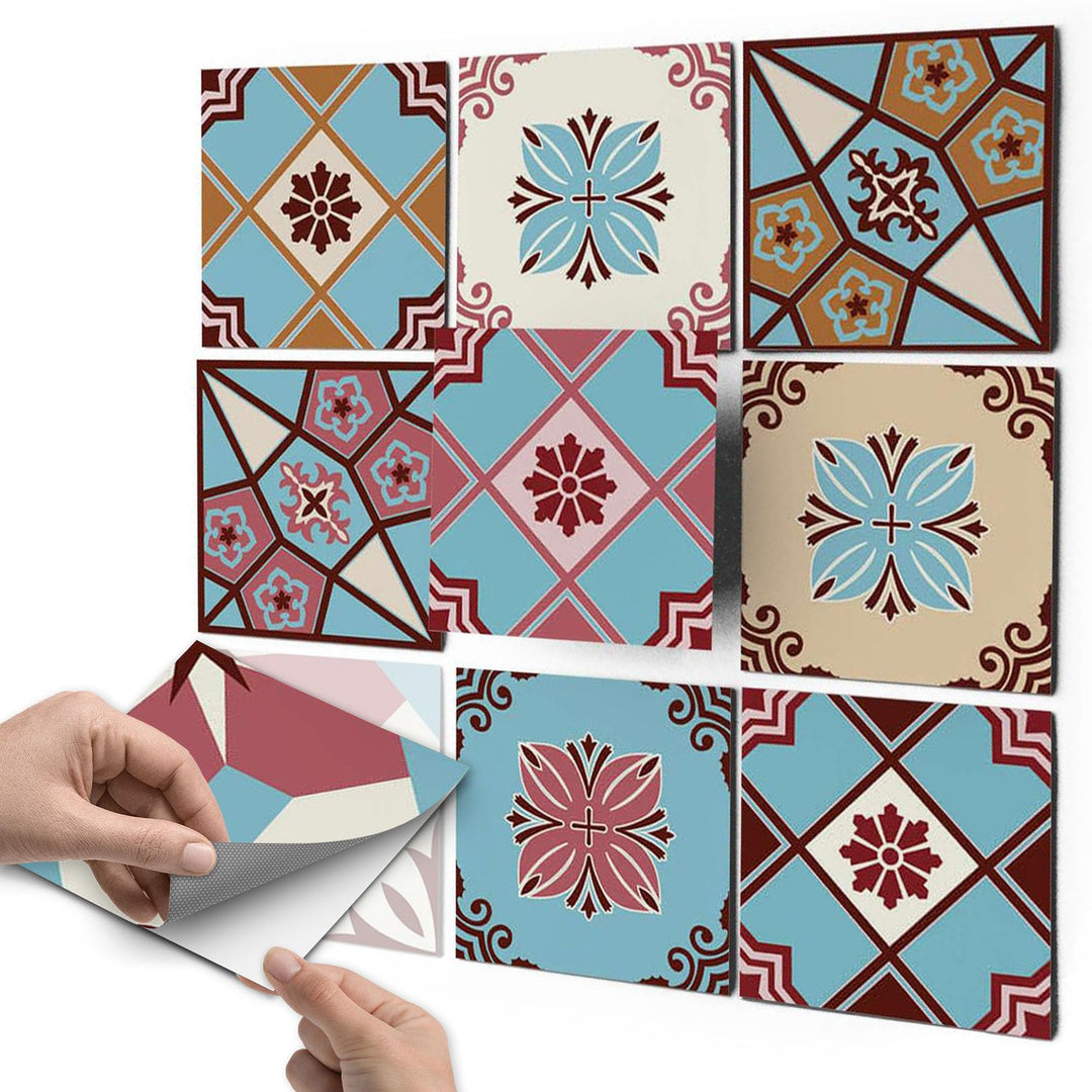 Fliesenfolie selbstklebend Vinyl 10x10 cm 36-teilig Mosaik-Design