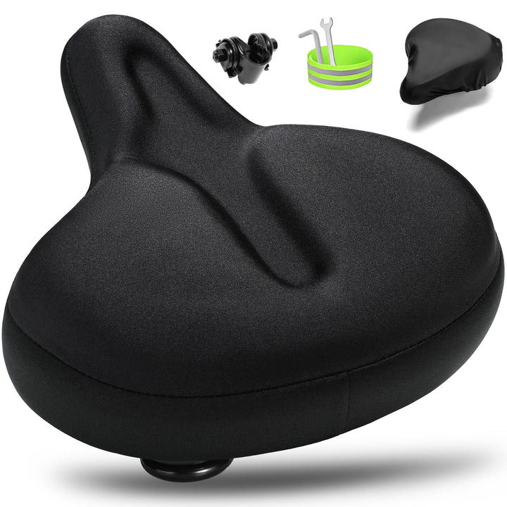 Fahrradsattel Gel-Memory-Schaum breit 27x25cm universal für MTB &amp; Cityrad