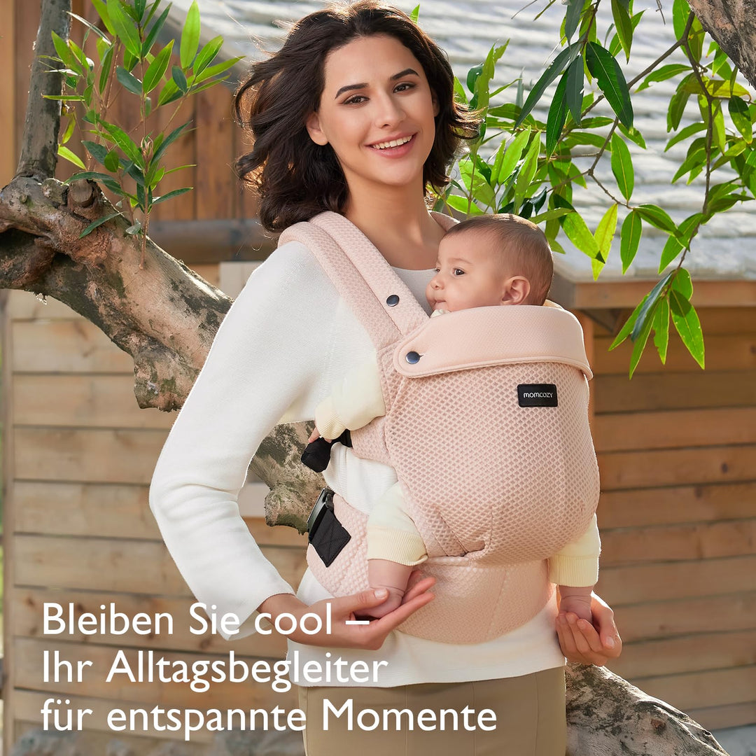 Babytrage Netz Air-Mesh ab Geburt 3,2–20 kg ergonomisch Rosa - Bild 2