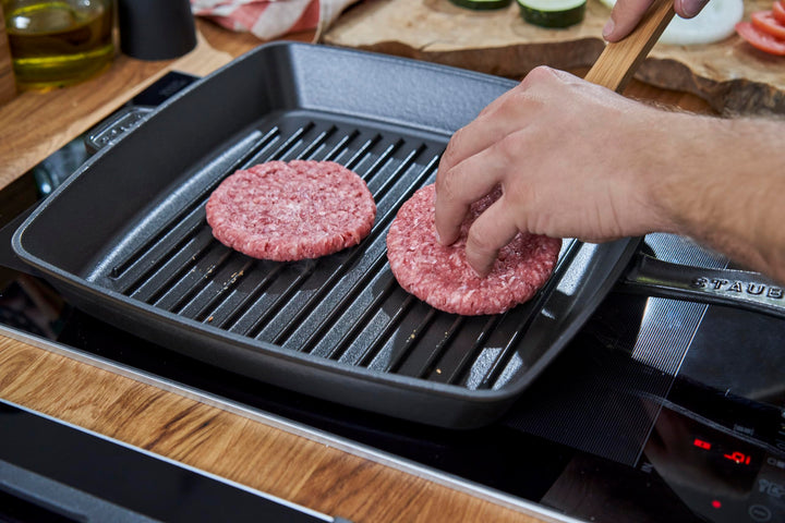 Grillpfanne Gusseisen emailliert quadratisch 30 cm Induktion - Bild 4