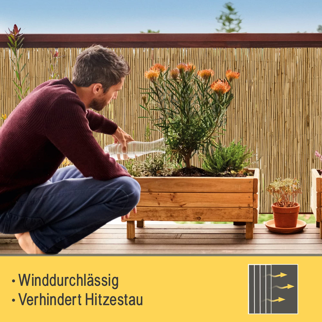 Schilfmatte Sichtschutz 100% Schilf Indoor Outdoor Natur - Bild 4