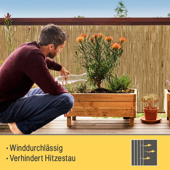 Schilfmatte Sichtschutz 100% Schilf Indoor Outdoor Natur - Bild 4