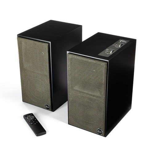 Aktiv-Lautsprecher mit HDMI ARC Holzgehäuse Matt Schwarz Stereo